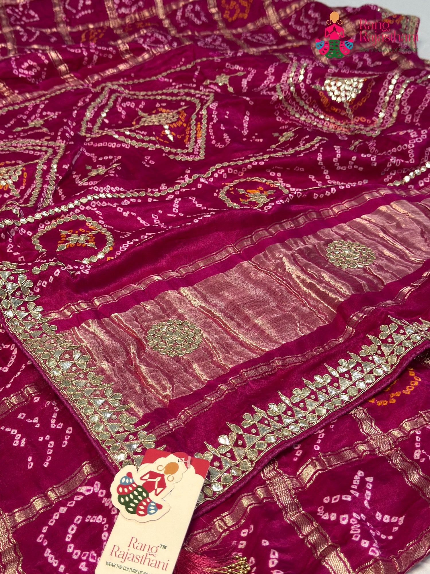 Rani Gajji Silk Gota Patti Gharchola Saree for Bridal | Classic Edit