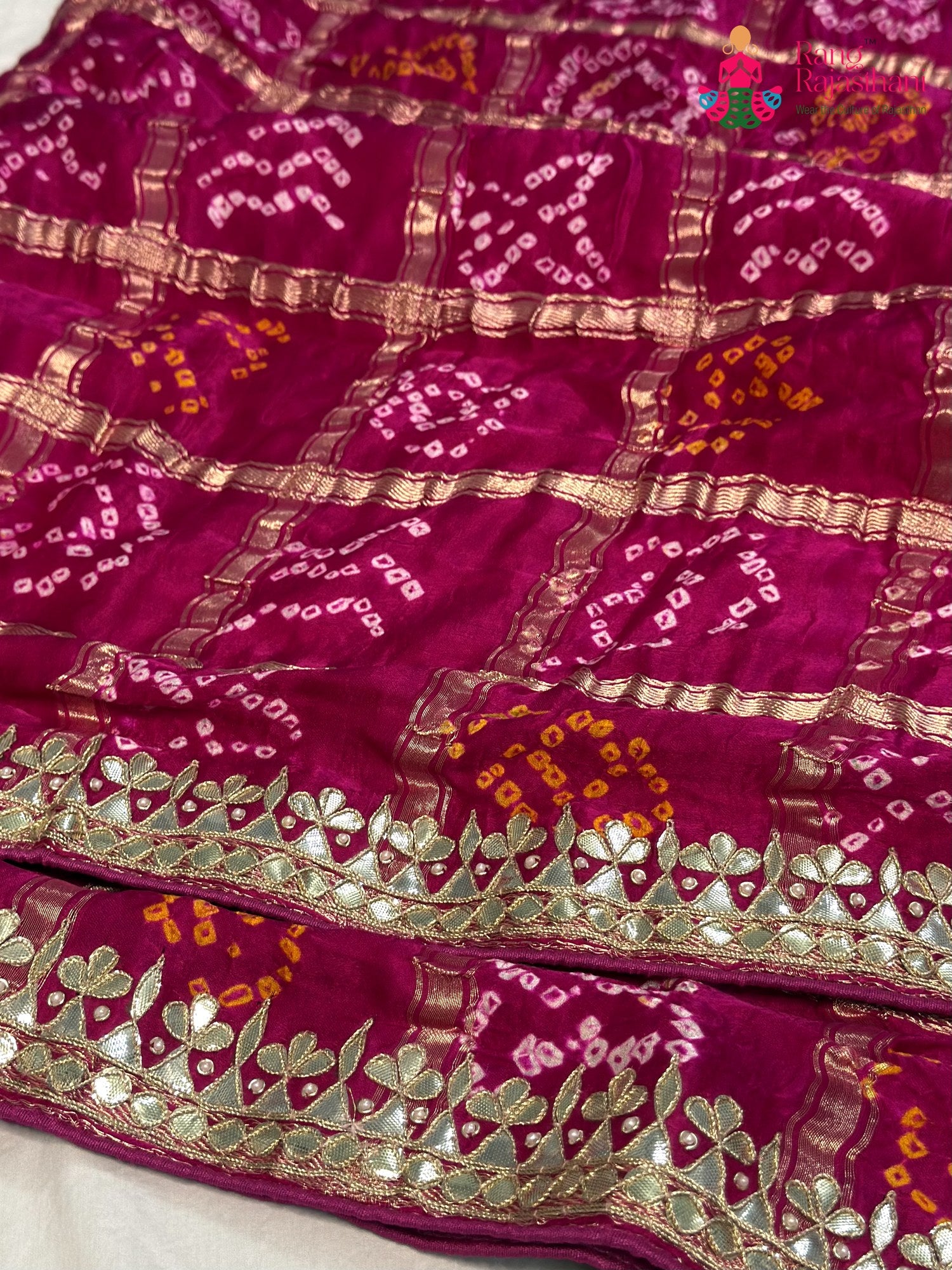 Rani Gajji Silk Gota Patti Gharchola Saree for Bridal | Classic Edit