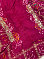 Rani Gajji Silk Gota Patti Gharchola Saree for Bridal | Classic Edit