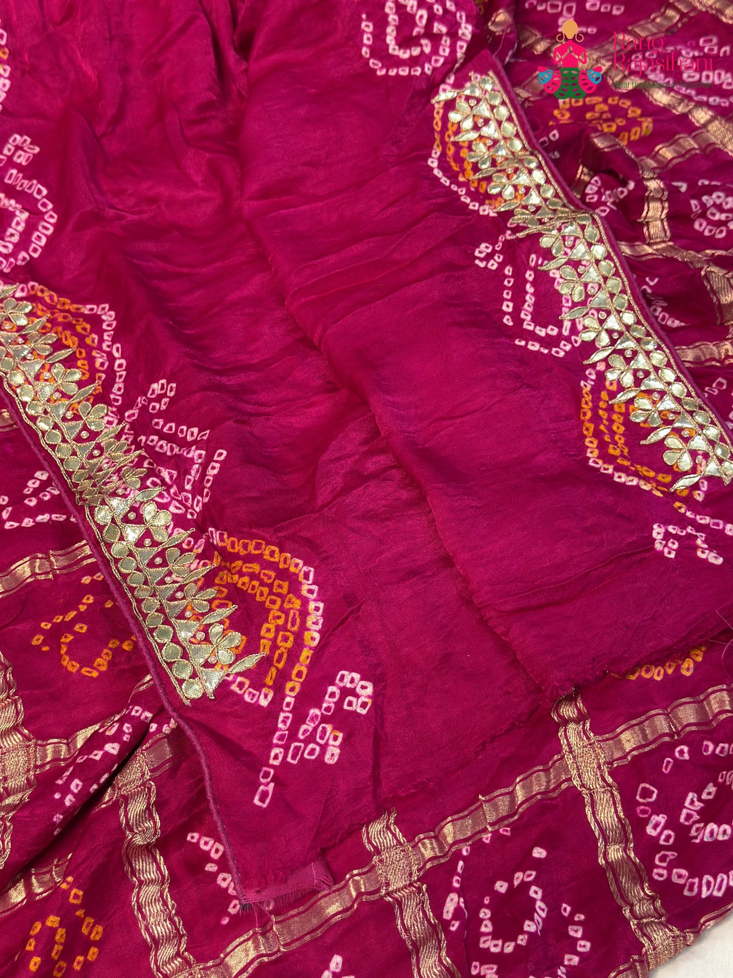 Rani Gajji Silk Gota Patti Gharchola Saree for Bridal | Classic Edit