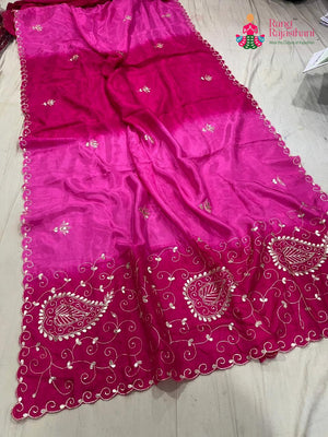Rani Pure Upada Silk Gota Patti Saree for Festive Celebration | Designer Pick