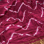 complete look of rani modal ajrakh print saree