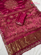 Rani Modal Bandhani Chunri Saree for Festive Wear | Easy Drape
