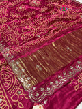 Rani Modal Bandhani Chunri Saree for Festive Wear | Easy Drape