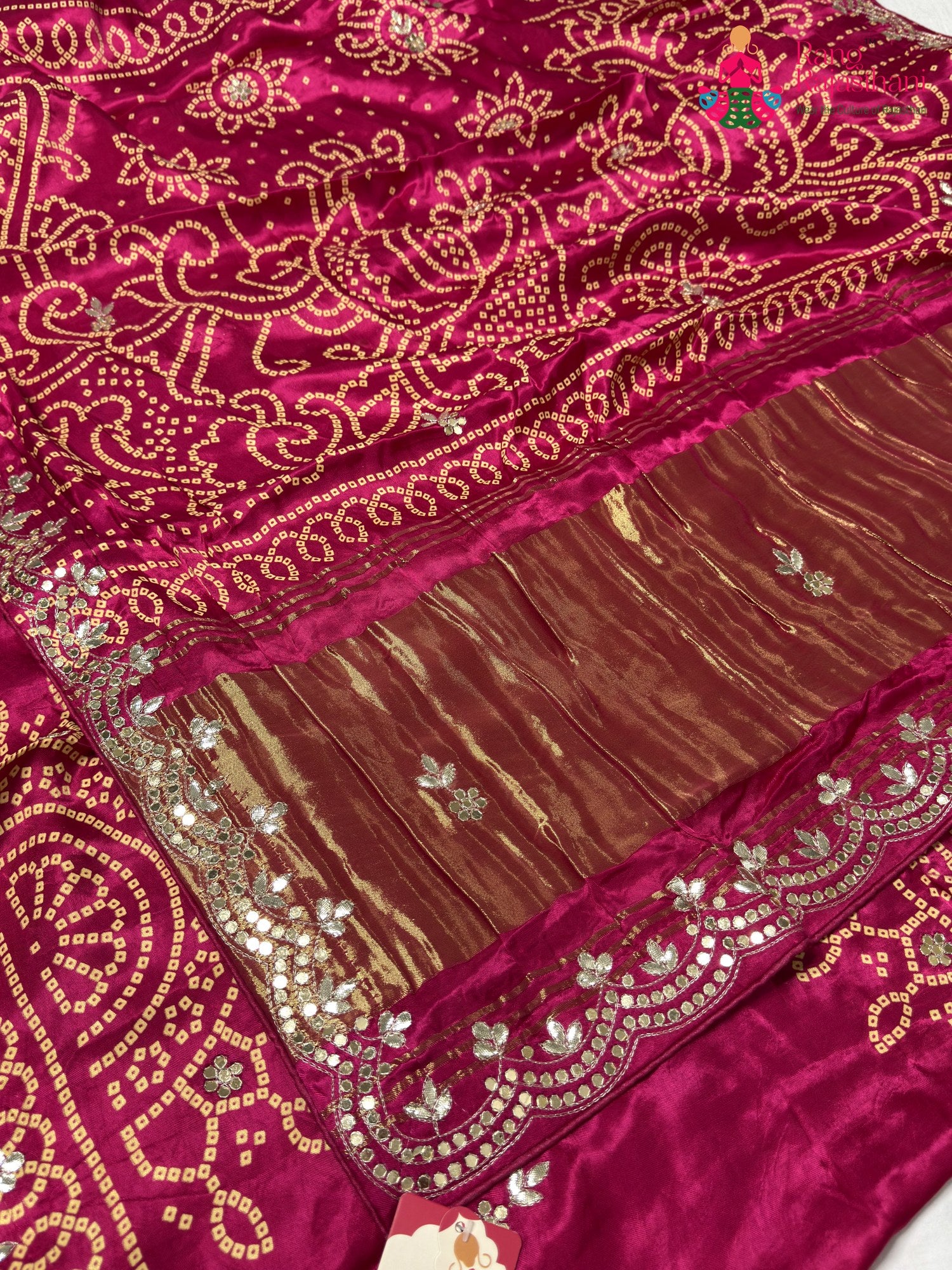 Rani Modal Bandhani Chunri Saree for Festive Wear | Easy Drape