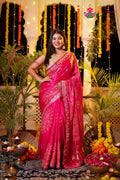 Rani Modal Bandhani Print Chunri Saree for Festive Celebration | Designer Saree