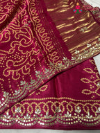 Rani Modal Bandhani Chunri Saree for Festive Wear | Easy Drape