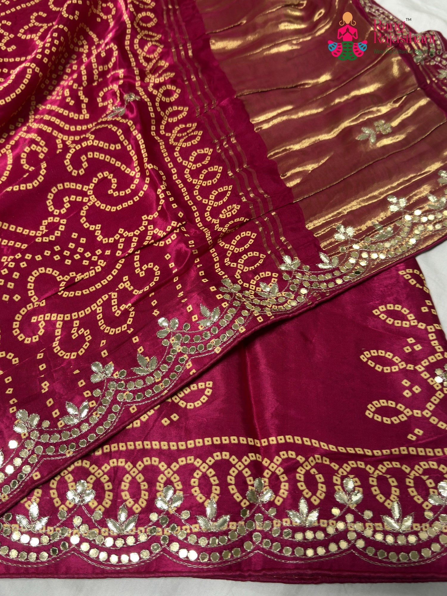 Rani Modal Bandhani Chunri Saree for Festive Wear | Easy Drape