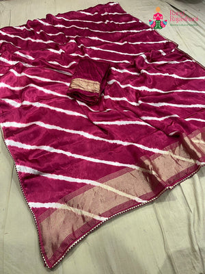 Rani Modal Leheriya Saree for Festive Celebration | Luxe Collection