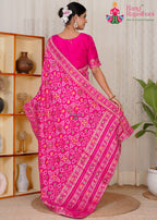 Rani Dola Silk saree with Banarasi Weaving back view