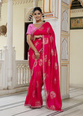 Rani Silk Wedding saree with Hand Work from Rang Rajasthani