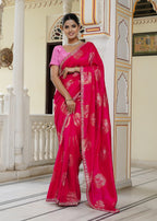 Rani Silk Wedding saree with Hand Work from Rang Rajasthani