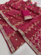 complete look of rani khaddi gota patti saree 