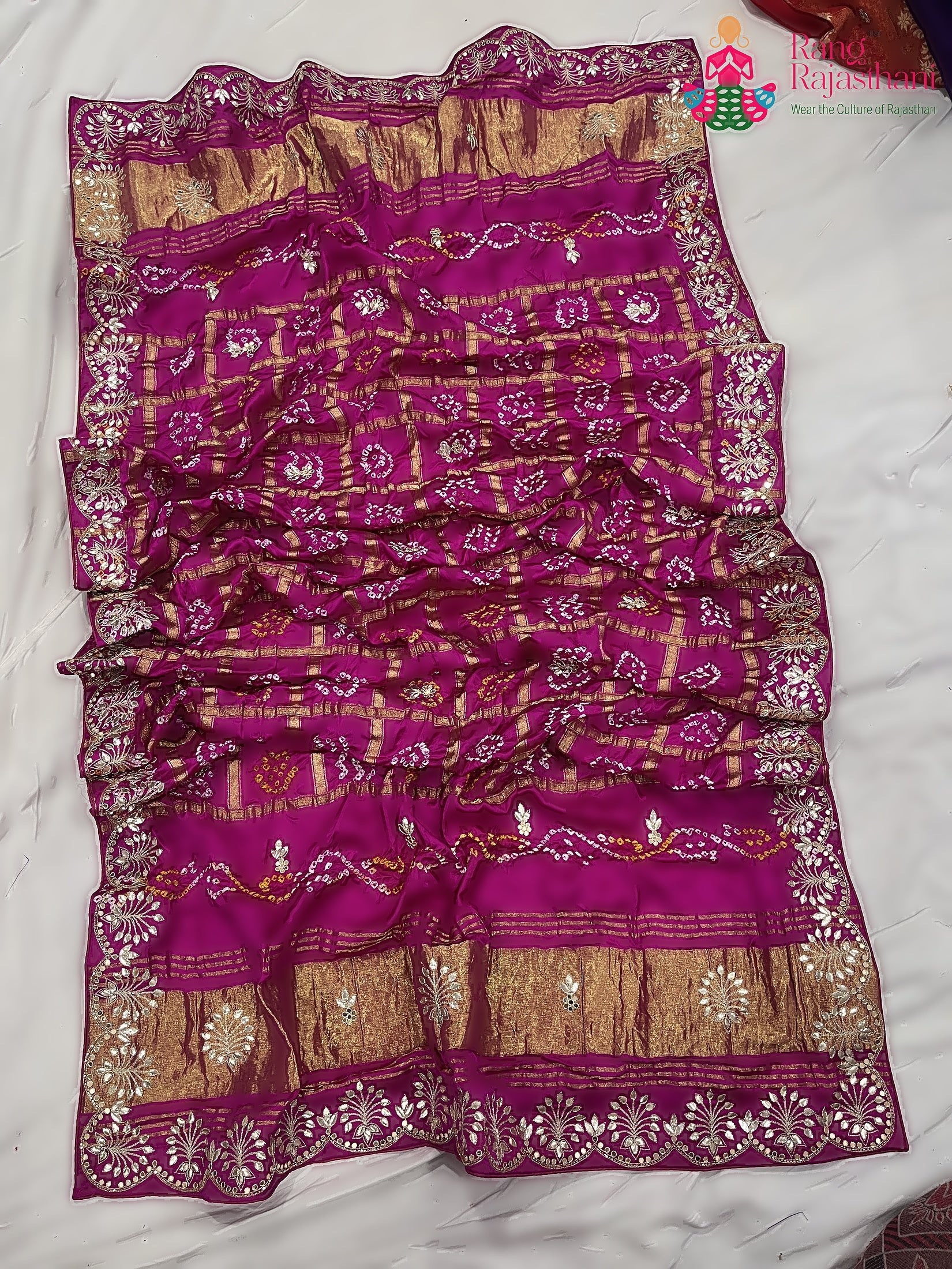 rani khaddi gota patti saree by Rang Rajasthani
