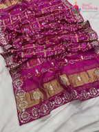 complete look of rani khaddi gota patti saree 