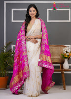 Rani Semi Gajji Silk Gota Patti Gharchola Dupatta for Festive Wear | Designer Pick