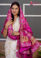 Rani Semi Gajji Silk Gota Patti Gharchola Dupatta for Festive Wear | Designer Pick