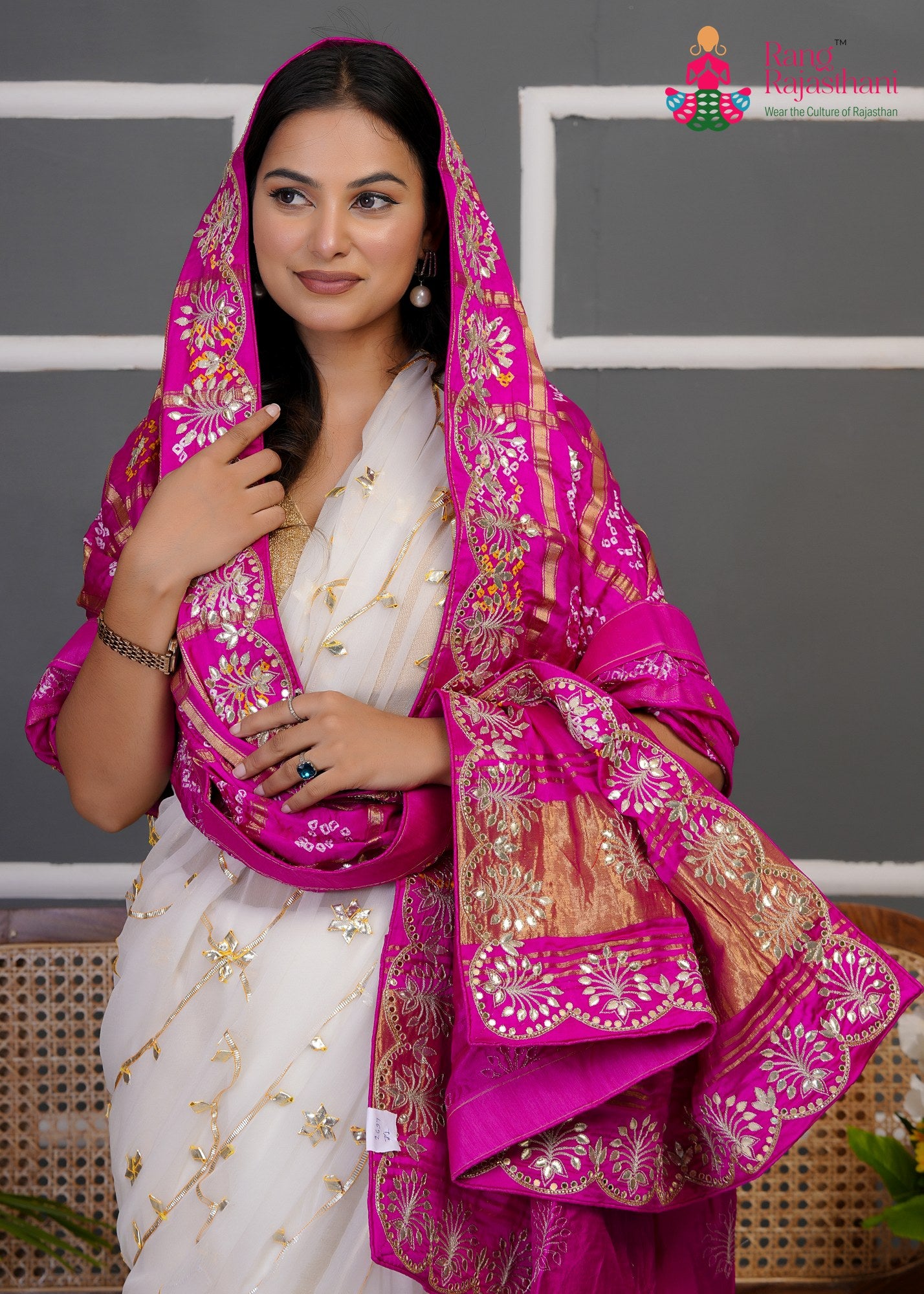 Rani Semi Gajji Silk Gota Patti Gharchola Dupatta for Festive Wear | Designer Pick