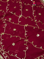 design pattern of rani pure chiffon gota patti saree