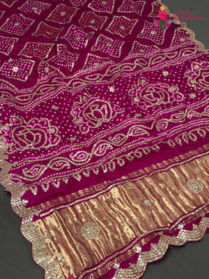 Rani Gajji Silk Gota Patti Gharchola Saree for Mehendi Ceremony | Wedding Edit