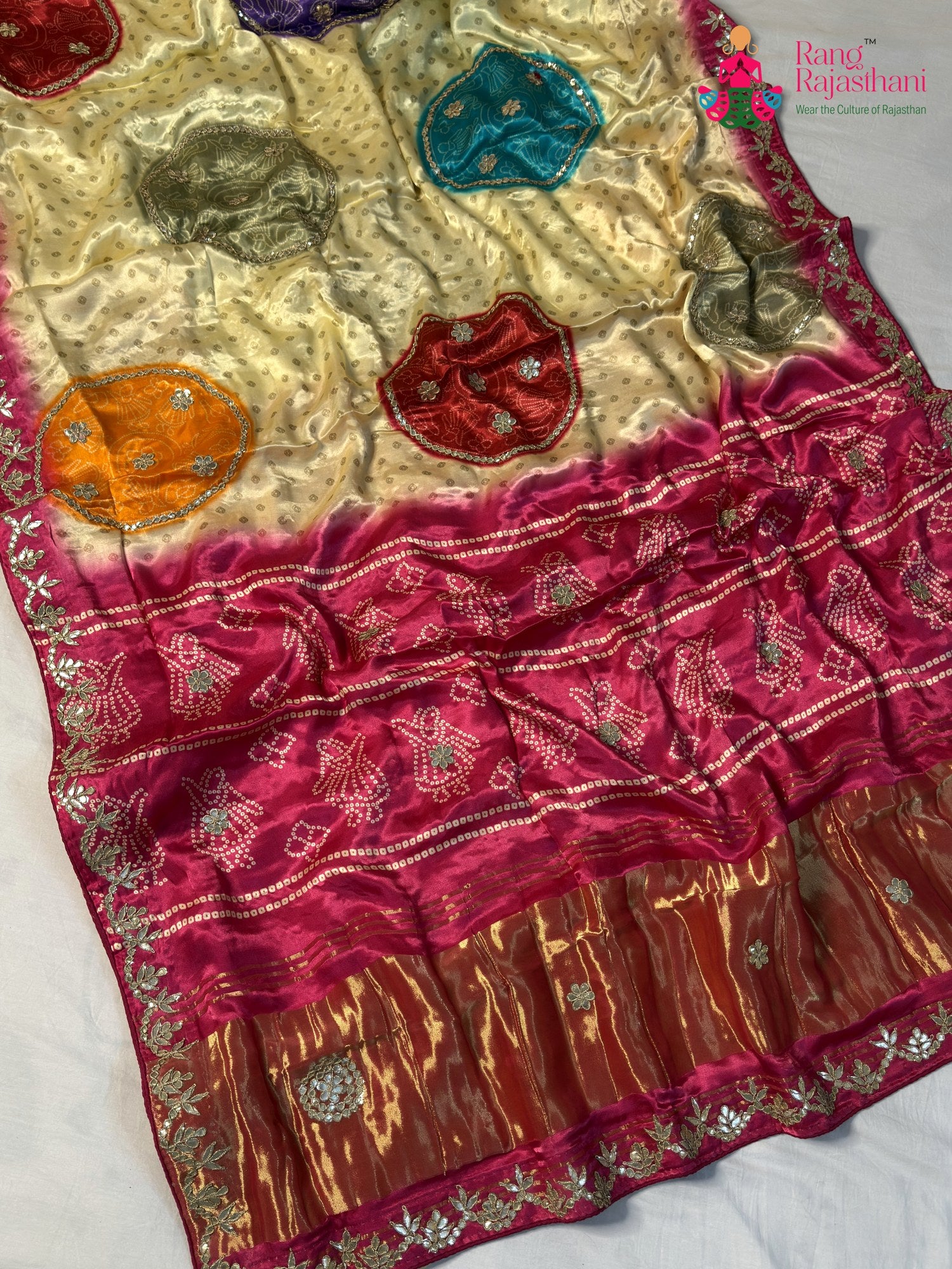 Rani Modal Gota Patti Chunri Saree for Mayra Ceremony | Top Pick