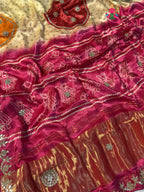 design pattern of rani pure modal silk gota patti saree