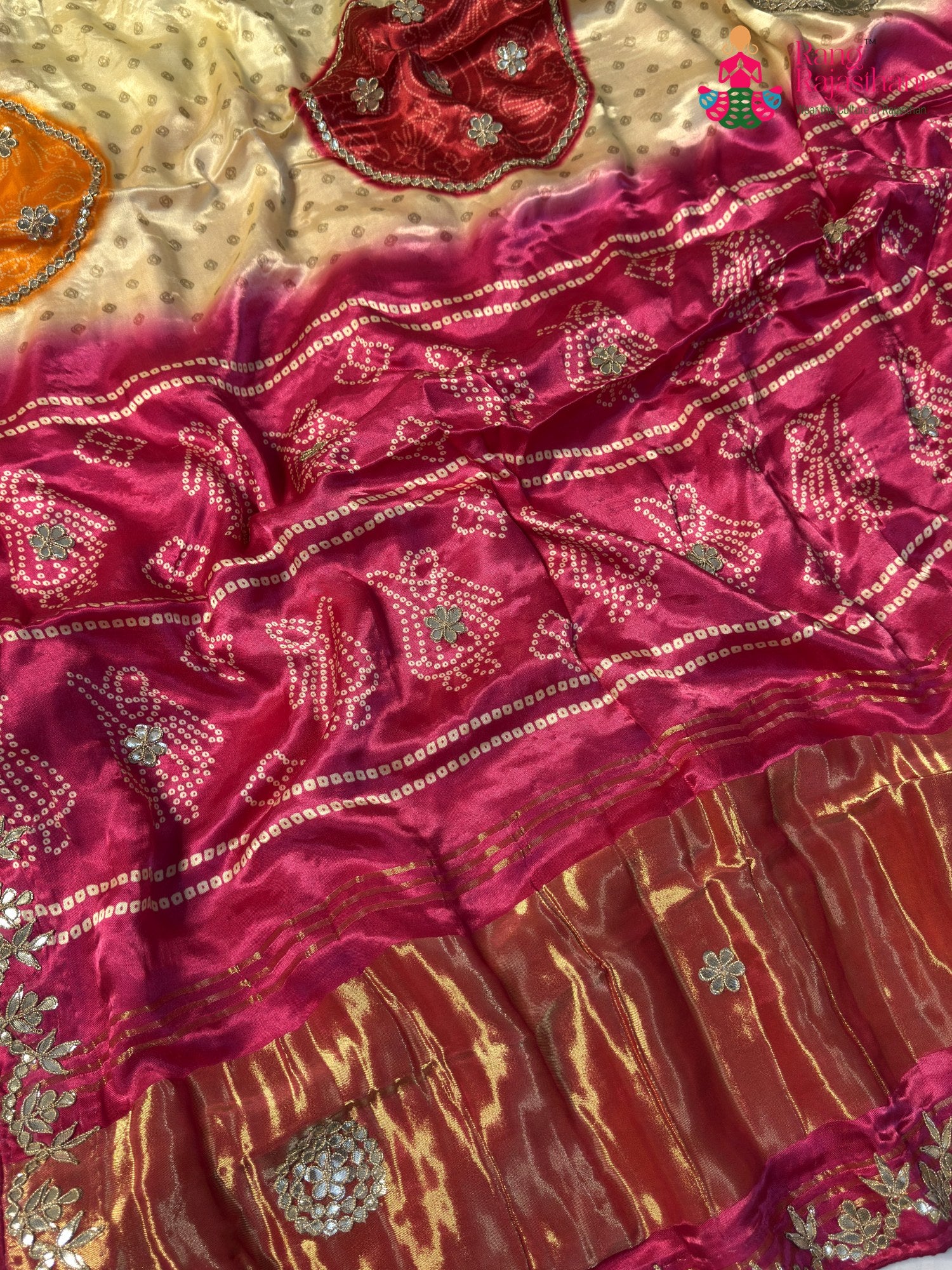 Rani Modal Gota Patti Chunri Saree for Mayra Ceremony | Top Pick