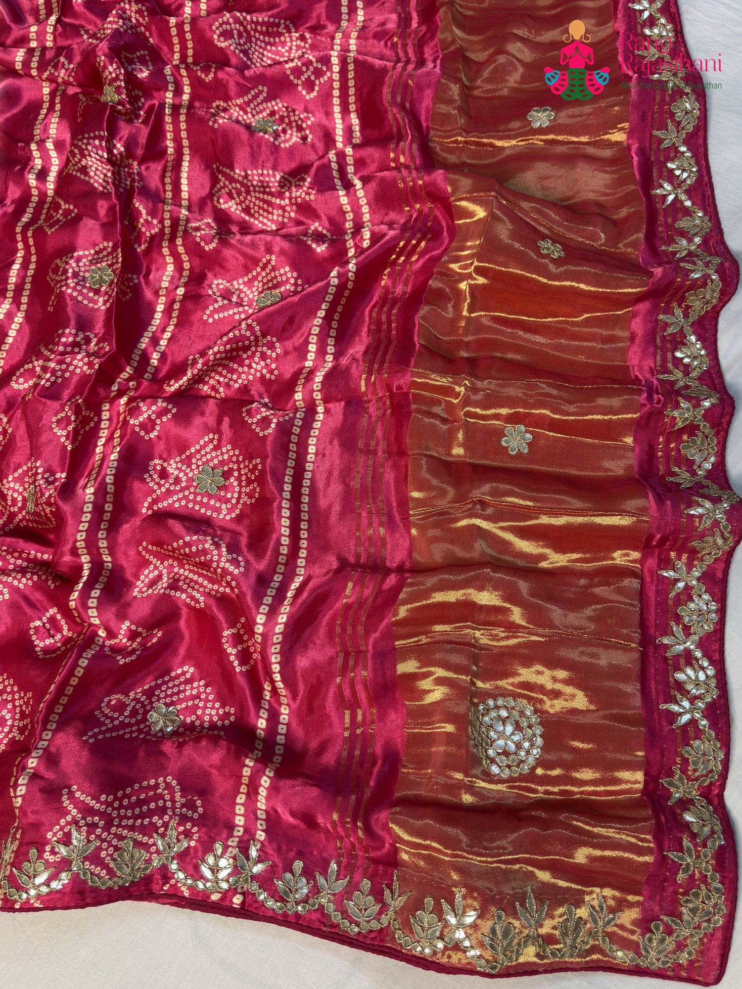 Rani Modal Gota Patti Chunri Saree for Mayra Ceremony | Top Pick
