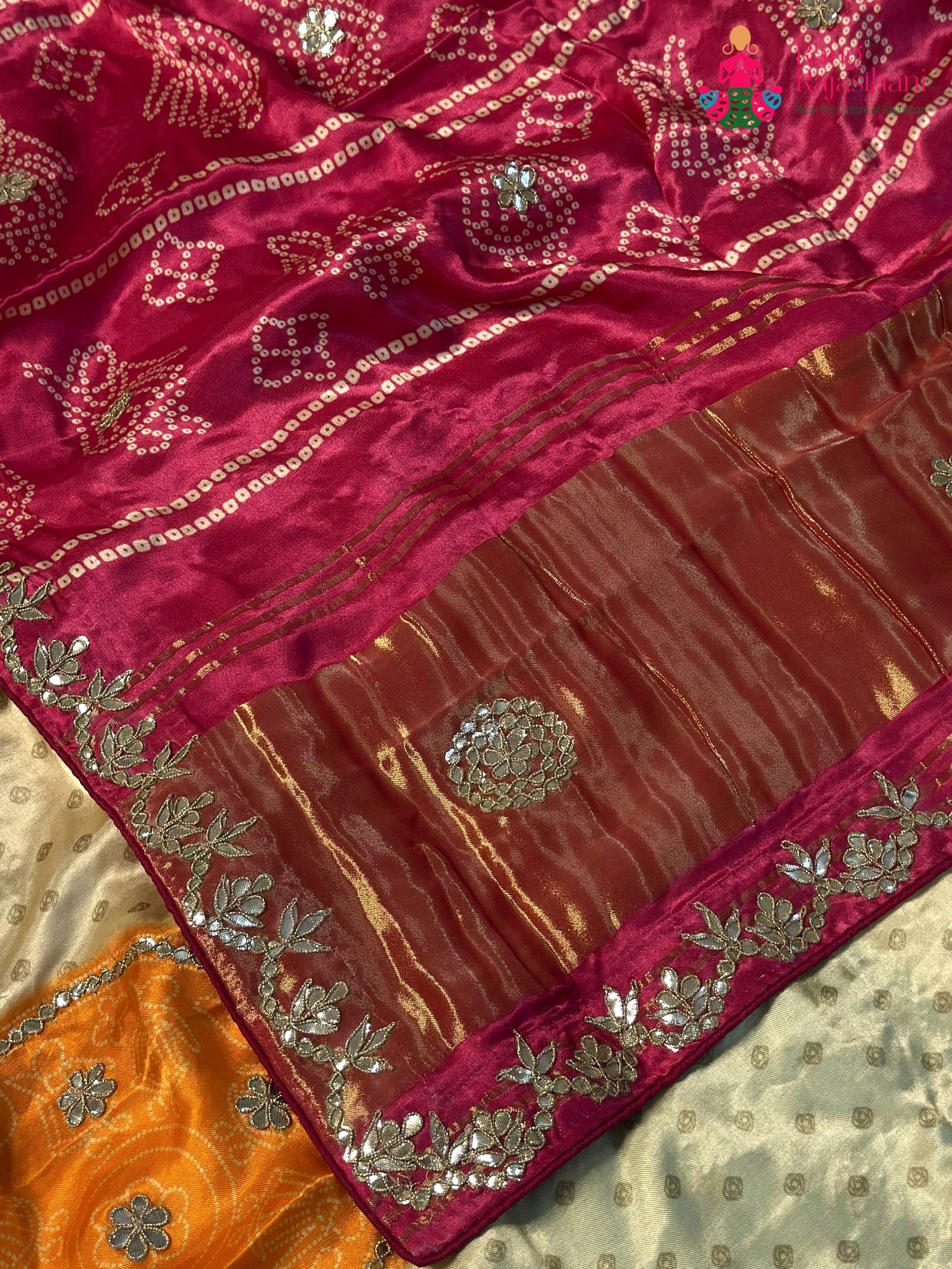 Rani Modal Gota Patti Chunri Saree for Mayra Ceremony | Top Pick