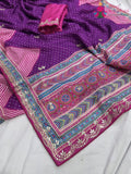 Purple Pure Russian Silk Gota Patti Work Saree : Gentle Grace