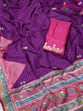 Purple Pure Russian Silk Gota Patti Saree for Mayra Ceremony | Buy Online