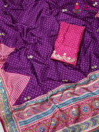 Purple Pure Russian Silk Gota Patti Saree for Mayra Ceremony | Buy Online