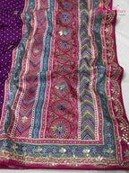 Purple Pure Russian Silk Gota Patti Saree for Mayra Ceremony | Buy Online