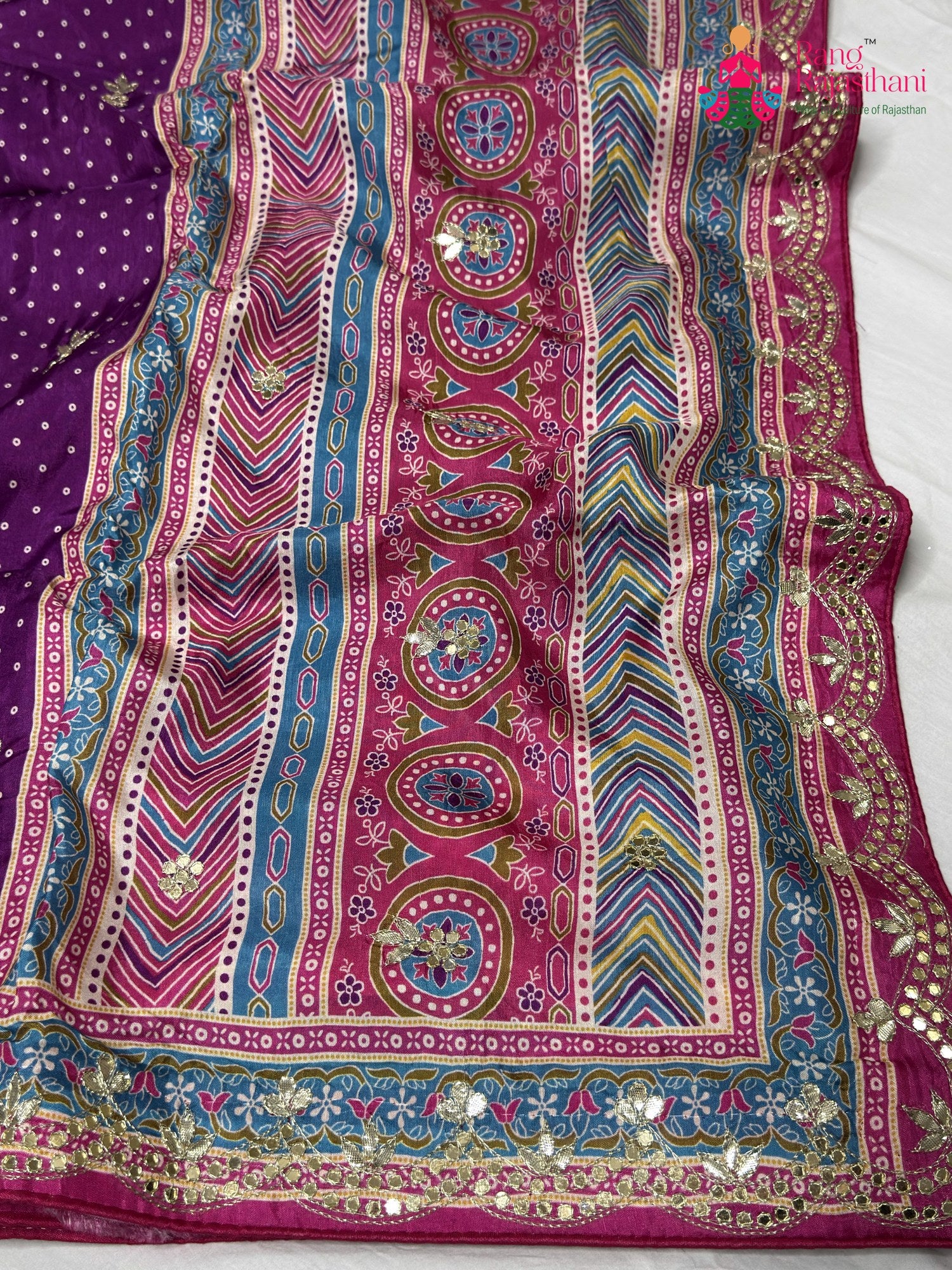 Purple Pure Russian Silk Gota Patti Saree for Mayra Ceremony | Buy Online