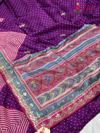 Purple Pure Russian Silk Gota Patti Saree for Mayra Ceremony | Buy Online