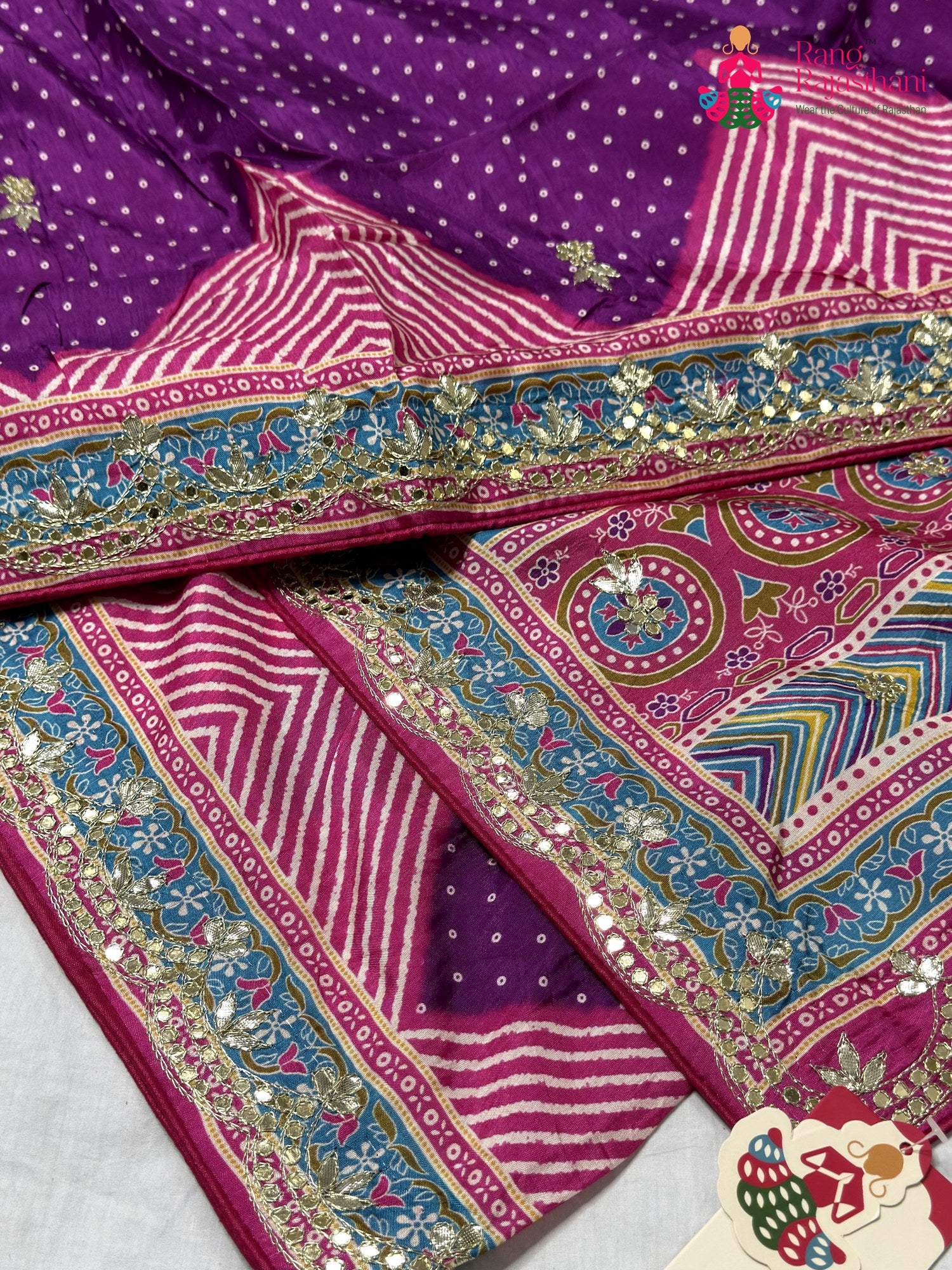 Purple Pure Russian Silk Gota Patti Saree for Mayra Ceremony | Buy Online