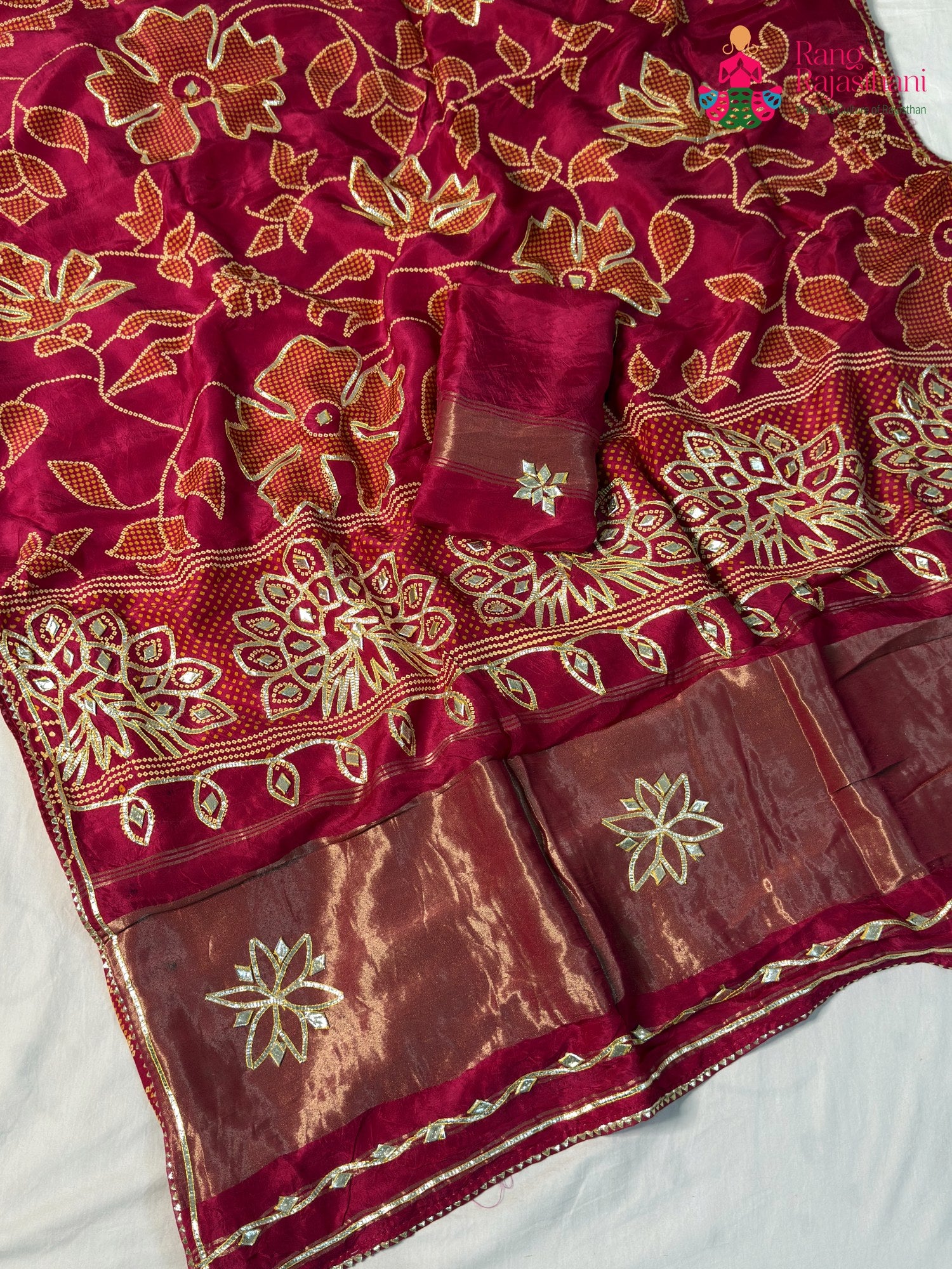 Rani Pure Russian Silk Gota Patti Saree for Mehendi Ceremony | Premium Pick