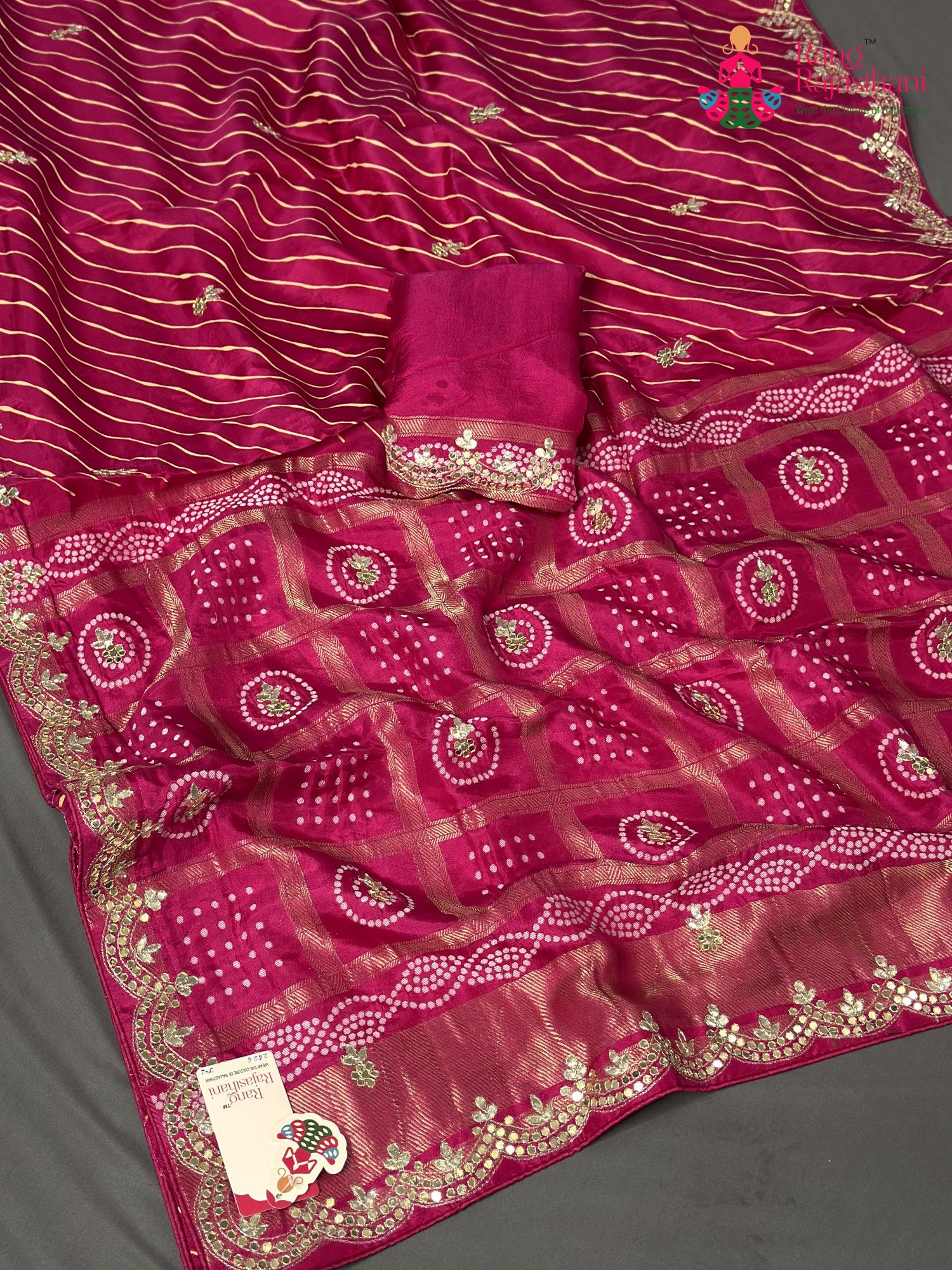 Rani Pure Russian Silk Gota Patti Saree for Mayra Ceremony | Reception Pick