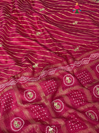 Rani Pure Russian Silk Gota Patti Leheriya Saree for Mayra Ceremony | Fashion Edit