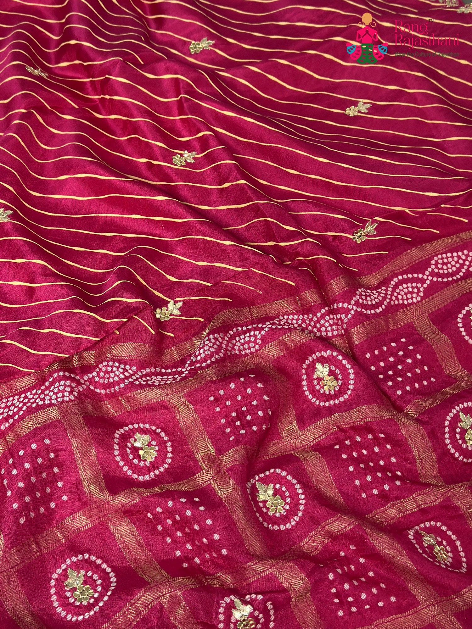 Rani Pure Russian Silk Gota Patti Saree for Mayra Ceremony | Reception Pick