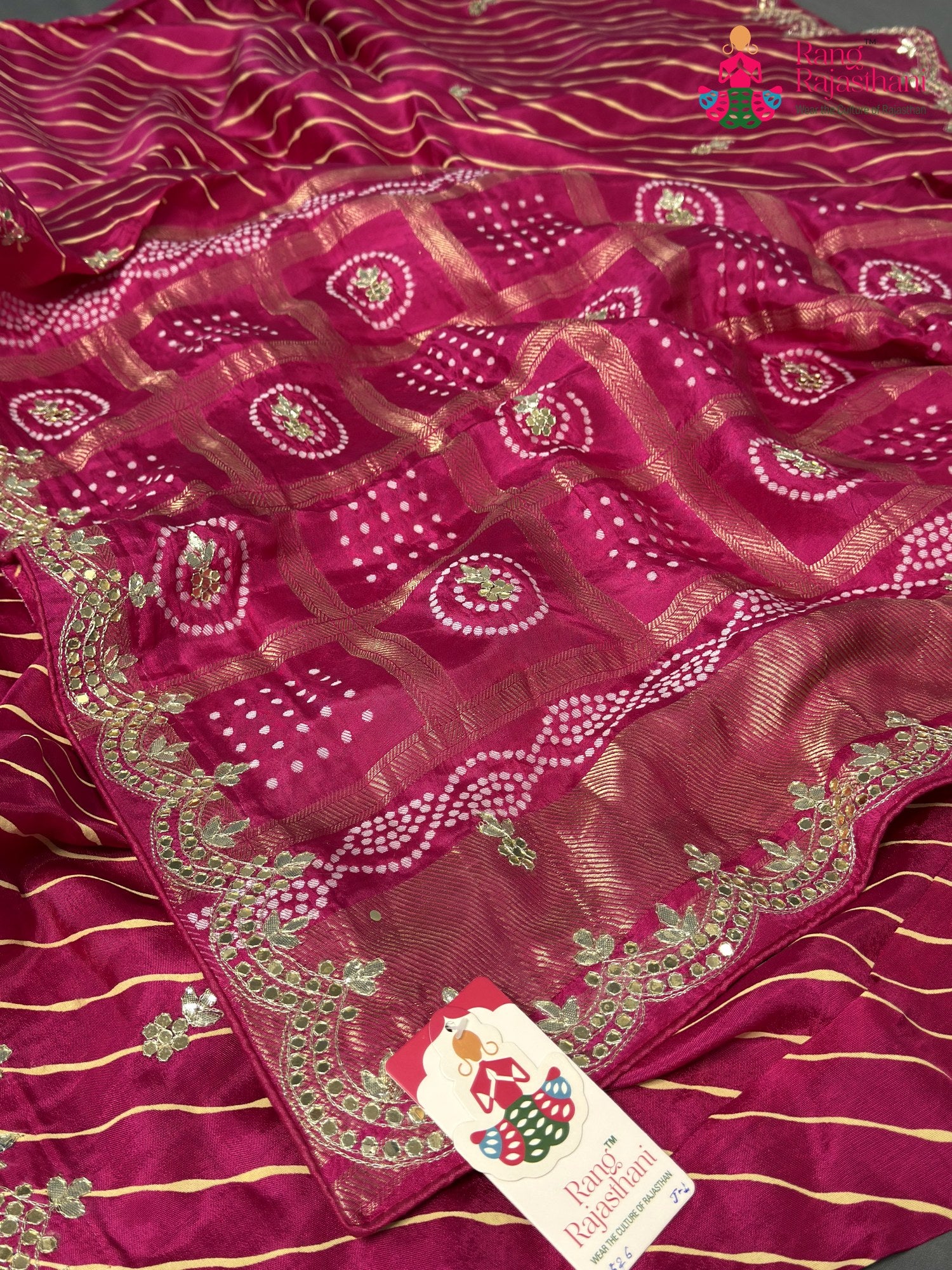 Rani Pure Russian Silk Gota Patti Saree for Mayra Ceremony | Reception Pick