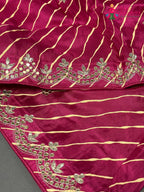 Rani Pure Russian Silk Gota Patti Leheriya Saree for Mayra Ceremony | Fashion Edit