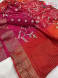 rani pure Russian silk gota patti saree for diwali by Rang Rajasthani