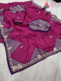 rani pure Russian silk gota patti saree for mehendi ceremony by Rang Rajasthani
