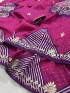 complete look of rani pure Russian silk gota patti saree 