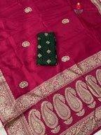 border detail of rani pure russsian silk gota patti saree