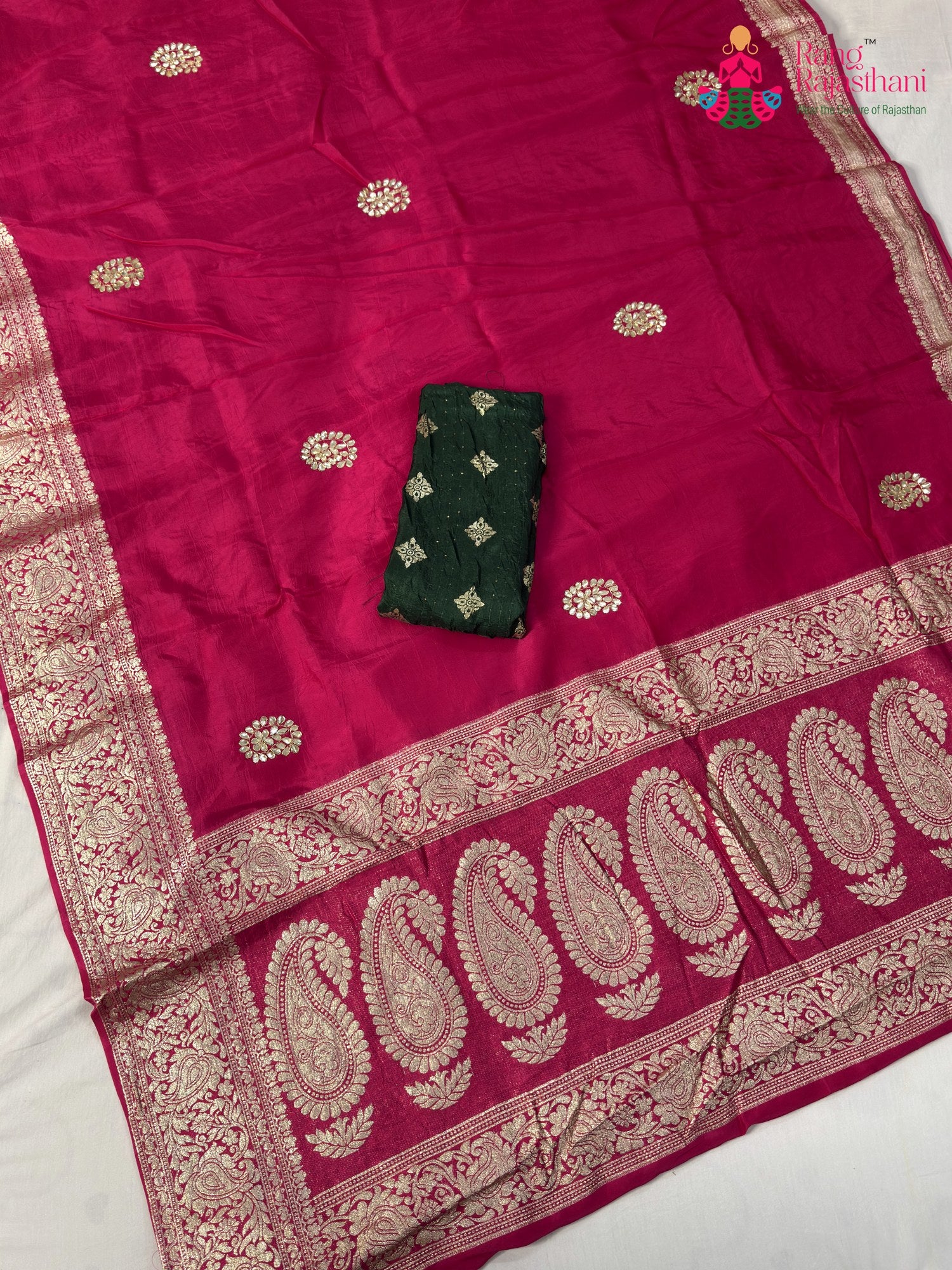 Rani Pure Russian Silk Gota Patti Saree for Karwa Chauth | Curated Pick
