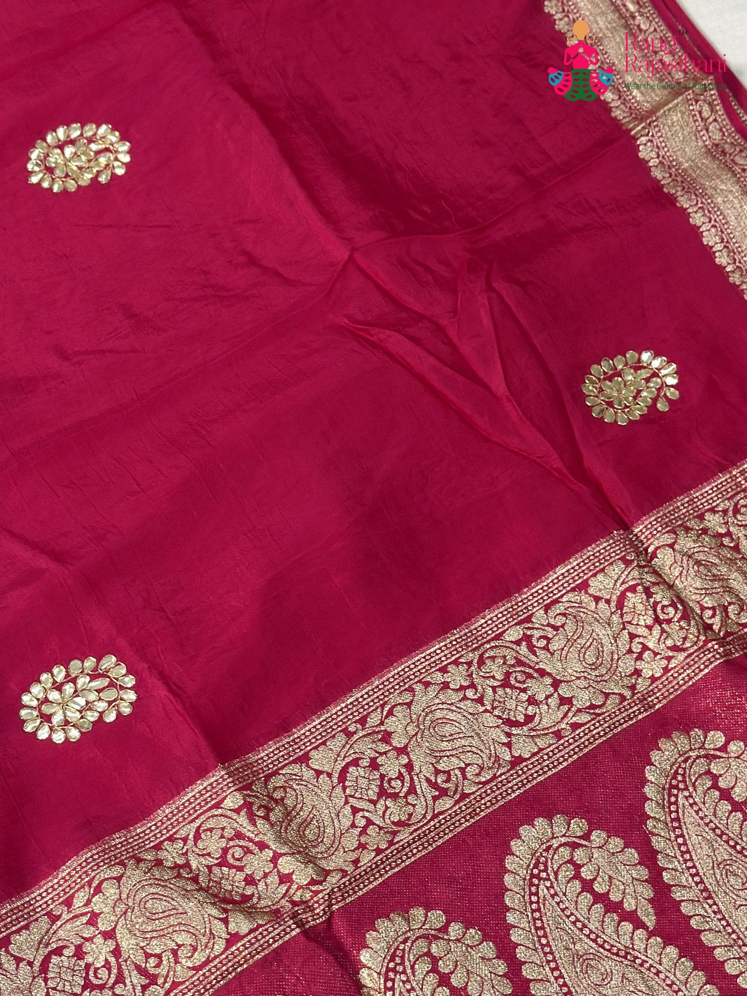 Rani Pure Russian Silk Gota Patti Saree for Karwa Chauth | Curated Pick