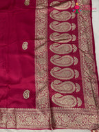 pallu detailing of rani pure russsian silk gota patti saree