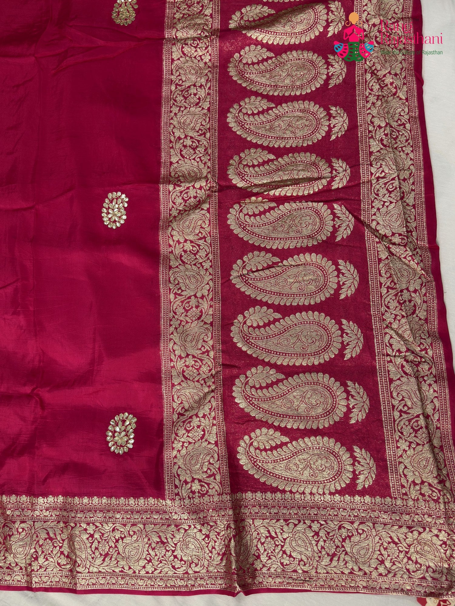 Rani Pure Russian Silk Gota Patti Saree for Karwa Chauth | Curated Pick